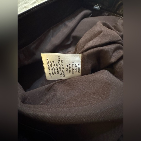 Nili Lotan Shon Leather Pants Dark Brown Size 6 - Picture 5 of 6